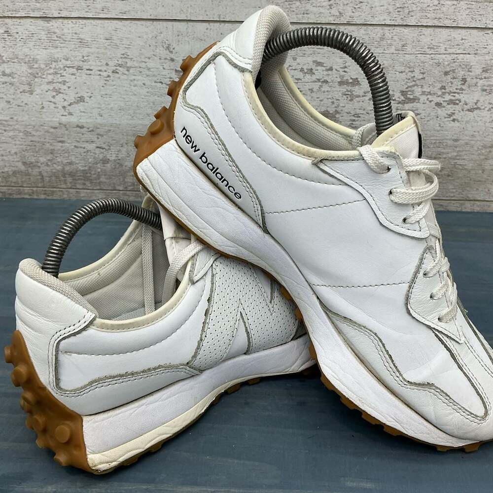 New Balance 327 White Leather Women's Sneakers WS327LS Size 9.5
